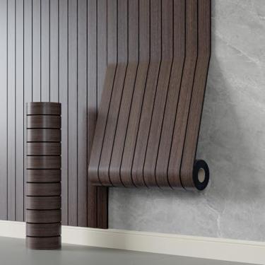 Imagem de YLL YLL Painel de parede de ripas de PVC descasque e cole 241.3 cmx 39.9 cm Painel de ripas de grão de madeira defumado falso papel de parede autoadesivo painéis de parede 3D à prova de som