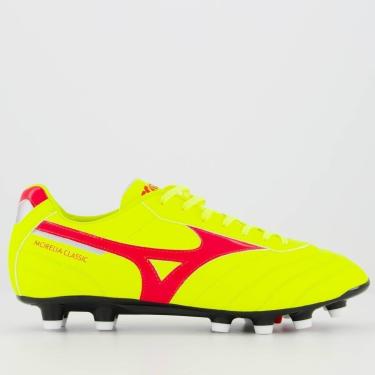 Imagem de Chuteira Mizuno Morelia Classic MD Campo Amarela e Vermelha-Masculino