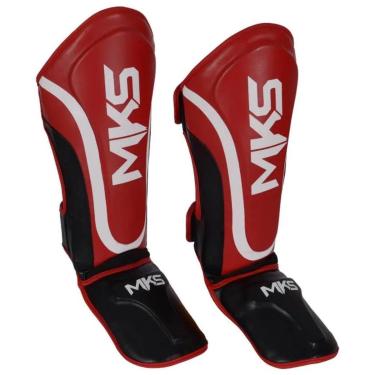 Imagem de Caneleira Muay Thai Kickboxing Prospect Preto e Vermelho MKS-Unissex