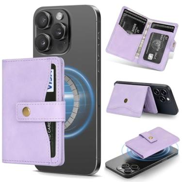 Imagem de NINKI Carteira Mag-Safe com suporte magnético para telefones e capas Mag-Safe, carteira de couro minimalista magnética para iPhone 17/16/15/14/13/12/Pro/Max/Plus, para Google Pixel 10/9/8/7/Pixelsnap