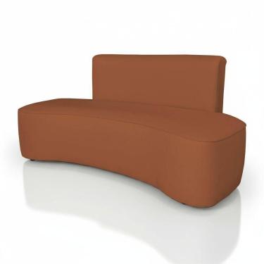 Imagem de Sofá Curvo Design Orgânico Luxo Sala Contemporânea Suede Cor:terracota