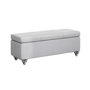Imagem de Banco De Sapatos Com Arrumação Banqueta De Rolamento Com Rodas Banqueta Cosmética Banco De Rodízio(Gray,40x40x120cm)