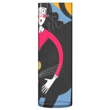 Imagem de JUZIHAI Vaso de gato preto gigante de desenho animado para flores, 9,9 cm x 30 cm, cilindro de plástico, moderno, vaso de flores para centro de mesa de casamento, decoração de casa