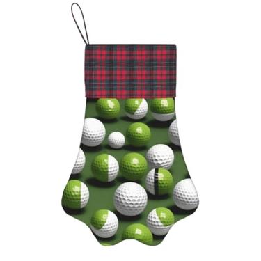 Imagem de SKKNT Meias de Natal com estampa de bola de golfe, animais de estimação, decoração de Natal, cães, gatos, árvores, doces, presente, conveniente