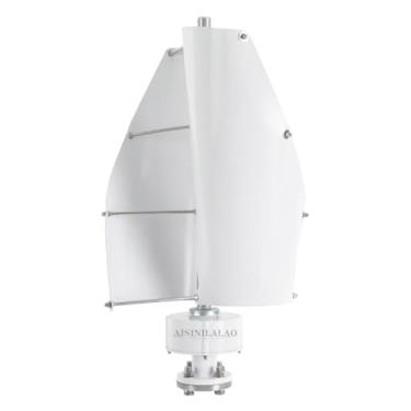 Imagem de AISINILALAO Gerador Portátil de Turbina Vertical em Espiral de 1500W, 48V 24V 12V, Moinho de Vento de 2 Pás de Energia Livre com Controlador para Poste de Rua Híbrido Eólico-Solar,24v