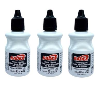 Imagem de Tinta Para Carimbo Alto Rendimento Escolar Escritório 40ml preto kit com 3 unidades