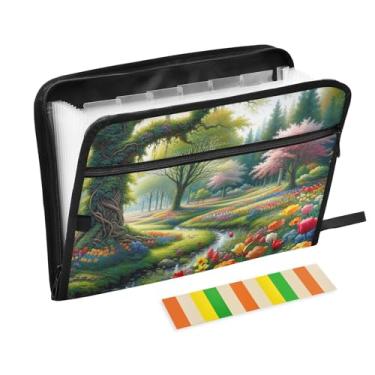 Imagem de Pasta de arquivo expansível floral em aquarela A4 para documentos em papel para tamanho carta e tamanho A4 para material de escritório escolar