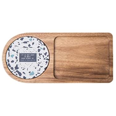 Imagem de Espaçoso Tábuas de charcutaria estilo japonês Tábua de queijos de madeira de acácia Bandeja de chá caseira Tábua de servir Pão Lanche Sobremesa Prato Multifuncional