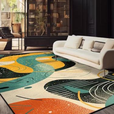 Imagem de Tapete de decoração para casa, sala de estar, macio, decoração de quarto, cabeceira, tapete de mesa de sofá fácil de limpar, flanela (2,6 x 5,2 pés (80 x 160 cm) / JH0047-Flannel-3)