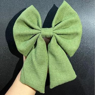 Imagem de Laço de Cabelo Feminino com Bico de Pato Adulto Acessório de Moda em para Penteados (VERDE MILITAR LAÇO,ADULTO)