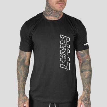 Imagem de Camiseta Masculina Algodão Premium Ak-47 - Pega a Visão, G, Preto