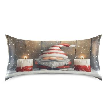 Imagem de Blueangle Linda fronha de cetim gnomo para cabelo e pele, fronha de seda, tamanho king (50,8 x 101,6 cm) - fronhas de cetim com fecho de envelope (405)