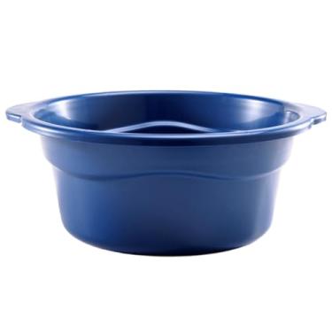 Imagem de Bacia Plástica Redonda 25L Grande Resistente Polipropileno Uso Doméstico Profissional Lavar Roupas Frutas Utensílios Armazenar Água Organização Azul