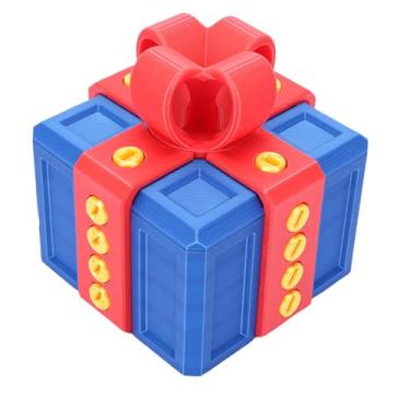 Imagem de Asixxsix Caixa de Presente Irritante, Caixa de Brincadeira de Presente Engraçada e Irritante, Caixas de de Parafuso de Brincadeira Impressas Em 3D Interativas para Halloween, (Vermelho + Azul)