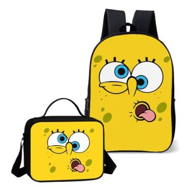 Imagem de Kit Lancheira Termica E Mochila Escolar Tema Esponja Desenho - Use Ner