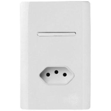 Imagem de Cj Int. Simples + Tomada 10A 4X2 - Novara Branco Total