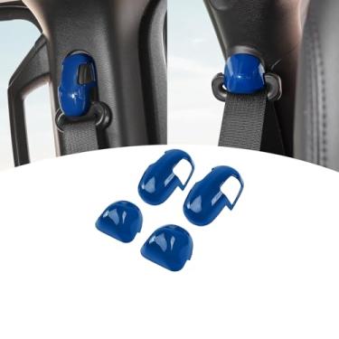 Imagem de PDKLIN Capa de acabamento de cinto de segurança azul para Jeep Wrangler JL JLU 2018+ para Gladiator JT 2020-Present ABS Acessórios interiores 4 peças