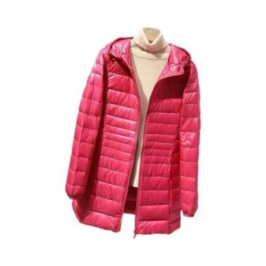 Imagem de Casaco Feminino Longo E Quente De Plumas, Jaqueta Leve Com Bolsa De Ar