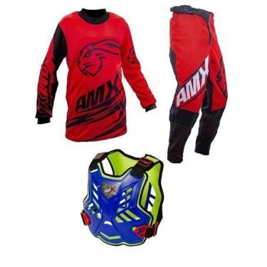 Imagem de Conjunto Classic Duo Vermelho Infantil Colete Amx Azul Amarelo Neon-Unissex