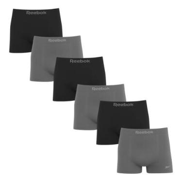 Imagem de Kit 6 Cuecas Boxer Reebok Sem Costura Masculina - Cinza e Preto M, Cin