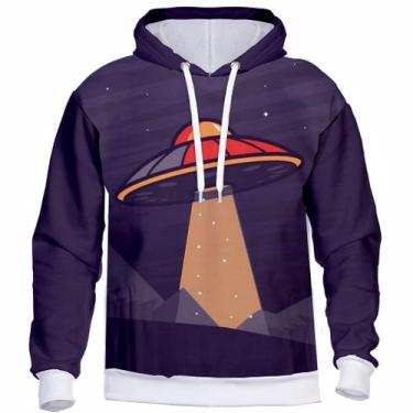 Imagem de Blusa de Frio Moletom Masculino Feminino Alien 3D HD ET Com Capuz Flan