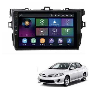 Imagem de Central Multimídia MP5 Corolla 2008/2014 Tela 9" Polegadas Carplay e Android Auto Sem Fio - Roadstar RS-9200BR Pro Line
