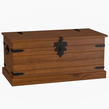 Imagem de Baú Multiuso De Madeira Maciça Imperial 94 Cm Imbuia Fosco