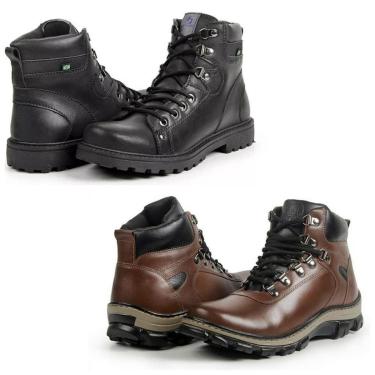Imagem de Bota Masculina Coturno Cadarço Confortável Moderna Kit 2-Masculino