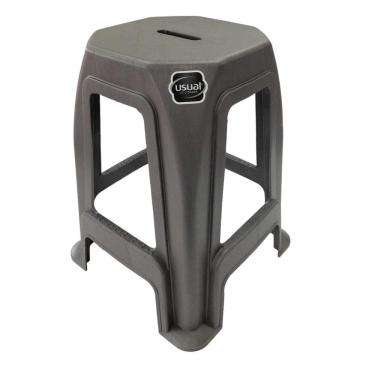 Imagem de Banqueta Nova Plástico Cinza Conc. - 1087 - Usual Utilidades