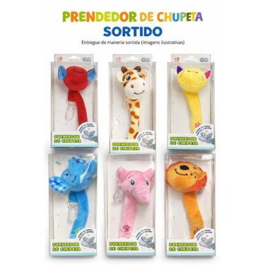 Imagem de Prendedor Chupeta Bebê Pelúcia Animal Unik Baby Clip Seguro +3 Meses S
