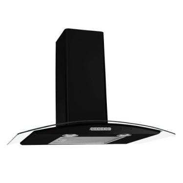 Imagem de Coifa de Parede 75cm Vidro Curvo Duto Slim Fogatti Black, 110V