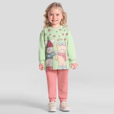 Imagem de Conjunto infantil menina de ursinhos com glitter Brandili-Feminino