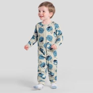 Imagem de Pijama macação infantil unissex em moletom Brandili-Unissex