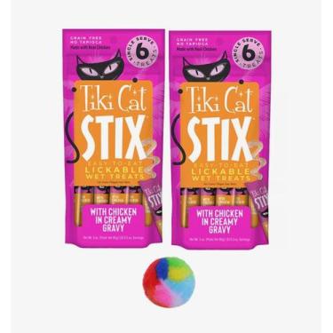 Imagem de Petiscos úmidos lambíveis para gatos Stix, frango com molho cremoso, 1