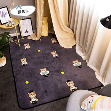 Imagem de Diumy Tapetes macios e respiráveis, tapete de pelúcia grosso para nariz, tapete antiderrapante para sala de estar tatami, tapete infantil para engatinhar - F 95 x 95 cm (37 x 37 pol.)