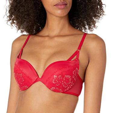 Imagem de Maidenform Sutiã Push Up & In Demi Feminino Love The Lift Dm9900, Crimson Sunset/Ouro, 38C