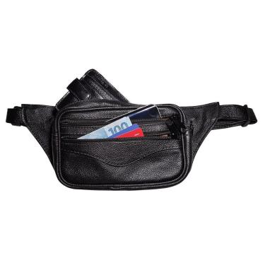 Imagem de Pochete Bolsa Slim de Couro Para Cintura 4 Bolsos - Le Voyage