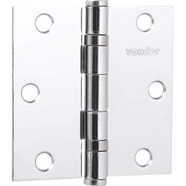 Imagem de Vonder, Dobradiça 3" Com Anel Rolamento, Cromada, Com 3 Peças.