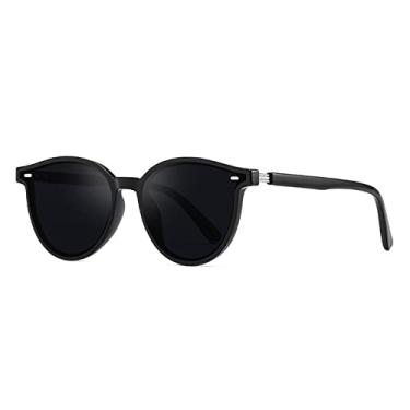 Imagem de Polarized Sunglasses Women Men Fashion Round Famale Design Sun Glasses Male Eyewear UV400 gafas de sol mujer,Black Gray,China