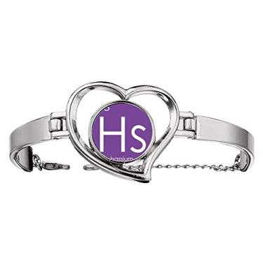 Imagem de N/A N/A Chestry Elements período tabela transição metais hássio Hs pulseira coração joia pulseira fio bracelete, medium, metal