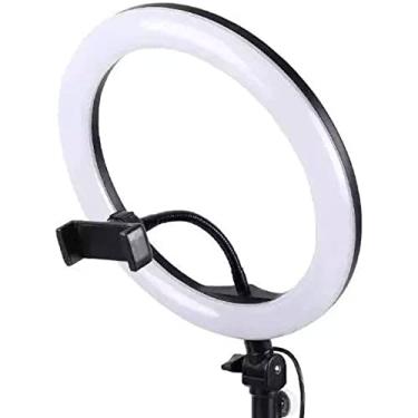Imagem de Kit Completo Ring light 26cm com Tripé 2,10m 3 Opções de Luminosidade e 10 Níveis Itensidade de iluminação