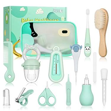 Imagem de Kit de cuidados de saúde e cuidados para bebês – Presente essencial para chá de bebê para recém-nascidos, bebês, meninos, meninas, 13 peças – Verde