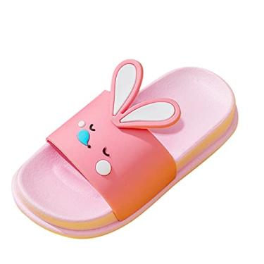 Imagem de Sandálias de vestuário para meninas verão coelho sapatos chinelos de desenho animado meninos bebê crianças crianças crianças meninas sapatos bebê menina bebê (rosa, 28)