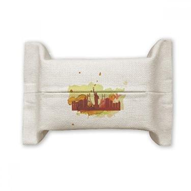 Imagem de USA America New York City Liberty, suporte de capa de papel para lenços faciais, bolsa de linho de algodão