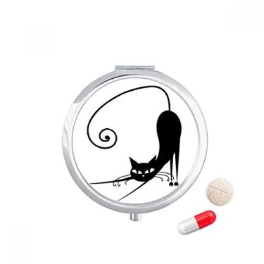 Imagem de Caixa de comprimidos elástica preta com desenho de animal de Dia das Bruxas Caixa de armazenamento de remédios