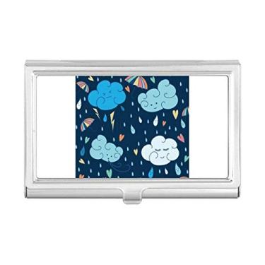 Imagem de Capa porta-cartões de visita com guarda-chuva nuvem e coração