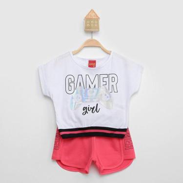 Imagem de Conjunto Infantil Kyly Camiseta E Short Gamer Menina 2 Peças