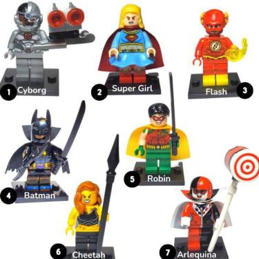 Imagem de Batman Melhor Brinquedo Blocos Montar Letsgo Kit 7 Bonecos