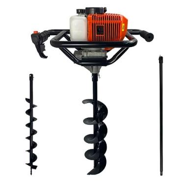 Imagem de Perfurador de Solo a Gasolina 52cc 2,5HP com Brocas 80x10cm + 80x15cm + Extensão 100cm Carbon Fak