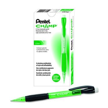 Imagem de Pentel Lapiseira CHAMP (0,7 mm), cilindro verde colorido, caixa com 12 (AL17D)